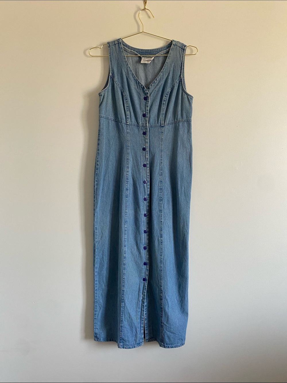 L’atelier Vintage Denim Button Front Midi Dress | Cotton | M - Picture 2 of 6